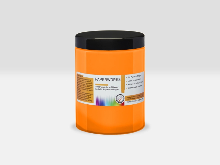 Paperworks-Papiersiebdruckfarbe-Neonorange