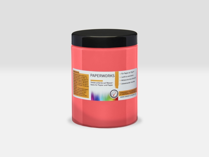 Paperworks-Papiersiebdruckfarbe-Neonrot