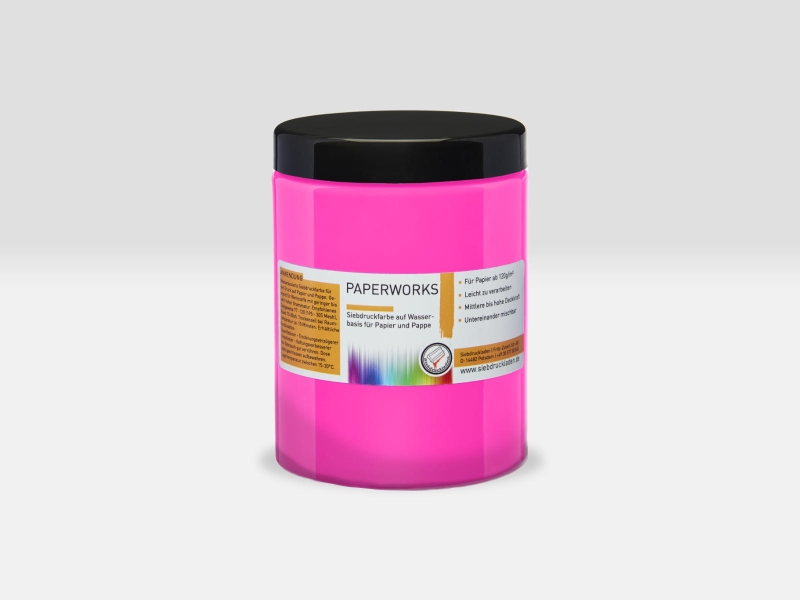 Paperworks-Papiersiebdruckfarbe-Neonpink